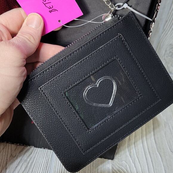 Betsey Johnson 2 Piece Set Red Hat and Black Wallet Card Case NWT - Picture 5 of 7